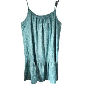 Green Floral Tank Swing Tiered Summer Dress Plus Size 4X